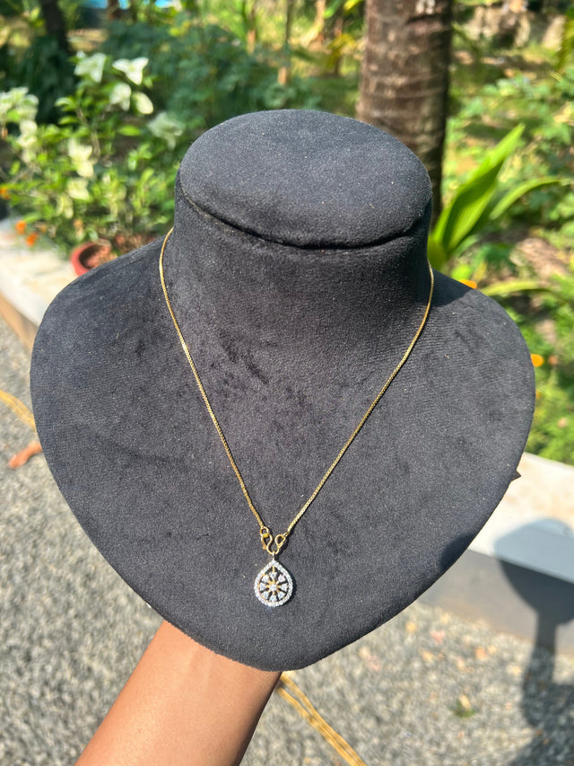 Premium diamond finish party wear not sweat proof pendant with gold plated chain product code D45