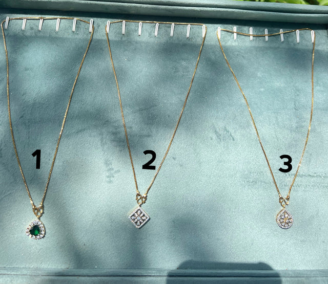 Premium quality 18 inch chain with party wear diamond replica not sweat proof pendant product code D165
