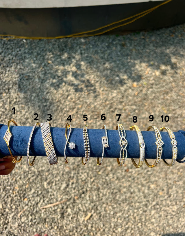 Premium twotone polish diamond look openable bracelet( 2.4 ) product code B120
