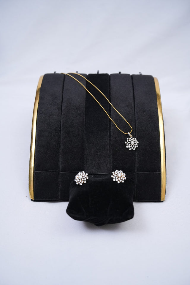Premium party wear diamond finish pendant set with  chain product code D148
