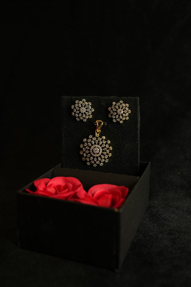 Our best seller night party wear diamond finish pendant set product code N170